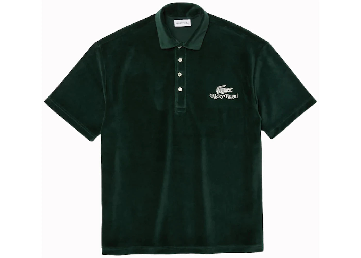 Lacoste x Ricky Regal Relaxed Fit Velvet Polo Green