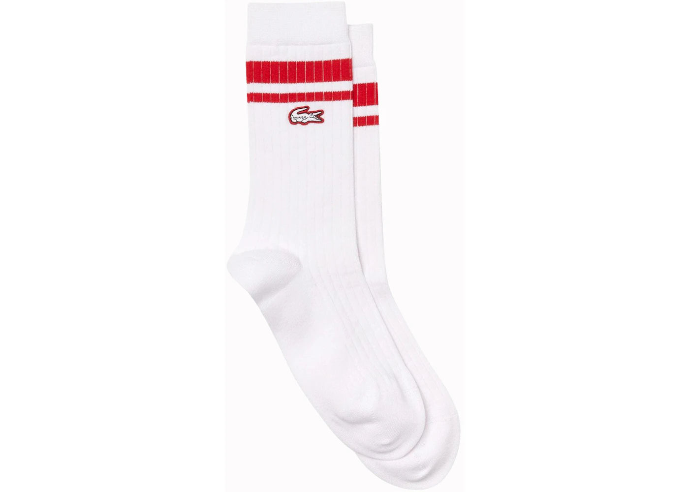 Lacoste x Ricky Regal Striped Ribbed Long Socks White/Red
