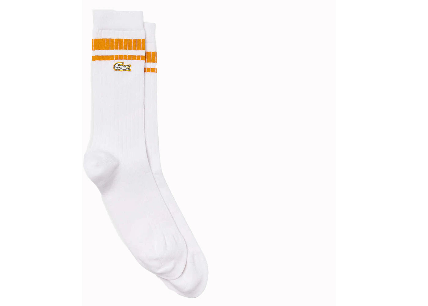Lacoste x Ricky Regal Striped Ribbed Long Socks White/Yellow