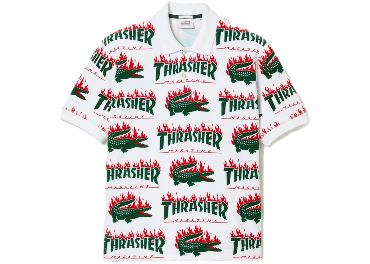 Lacoste x Thrasher Oversized Polo White