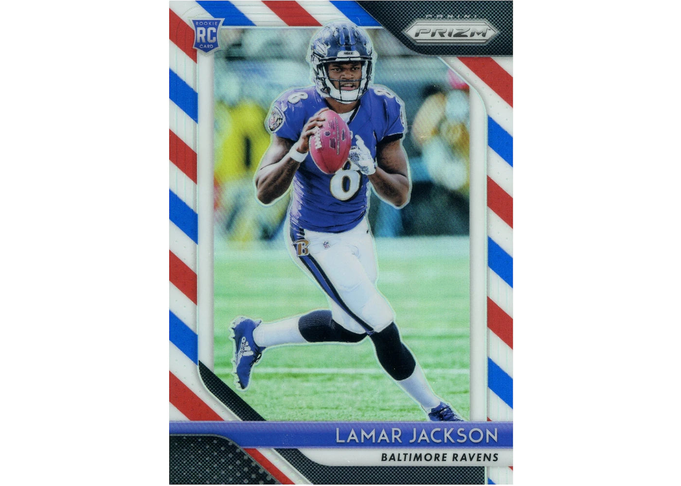 Lamar Jackson 2018 Panini Prizm Rookie Red/White/Blue #212 (Ungraded)