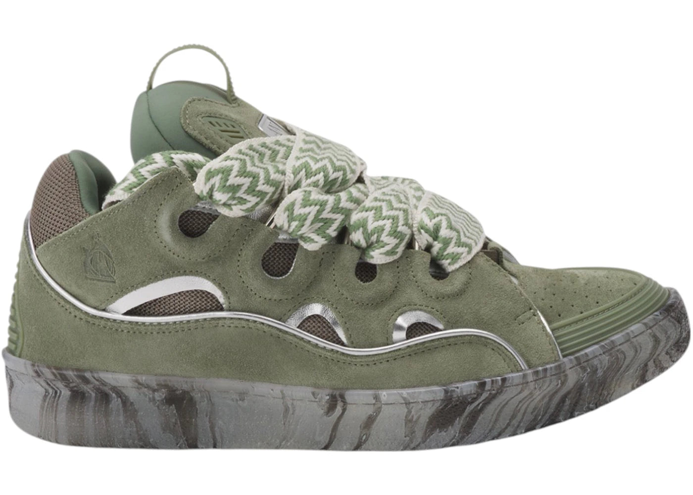 Lanvin Leather Curb Green Silver