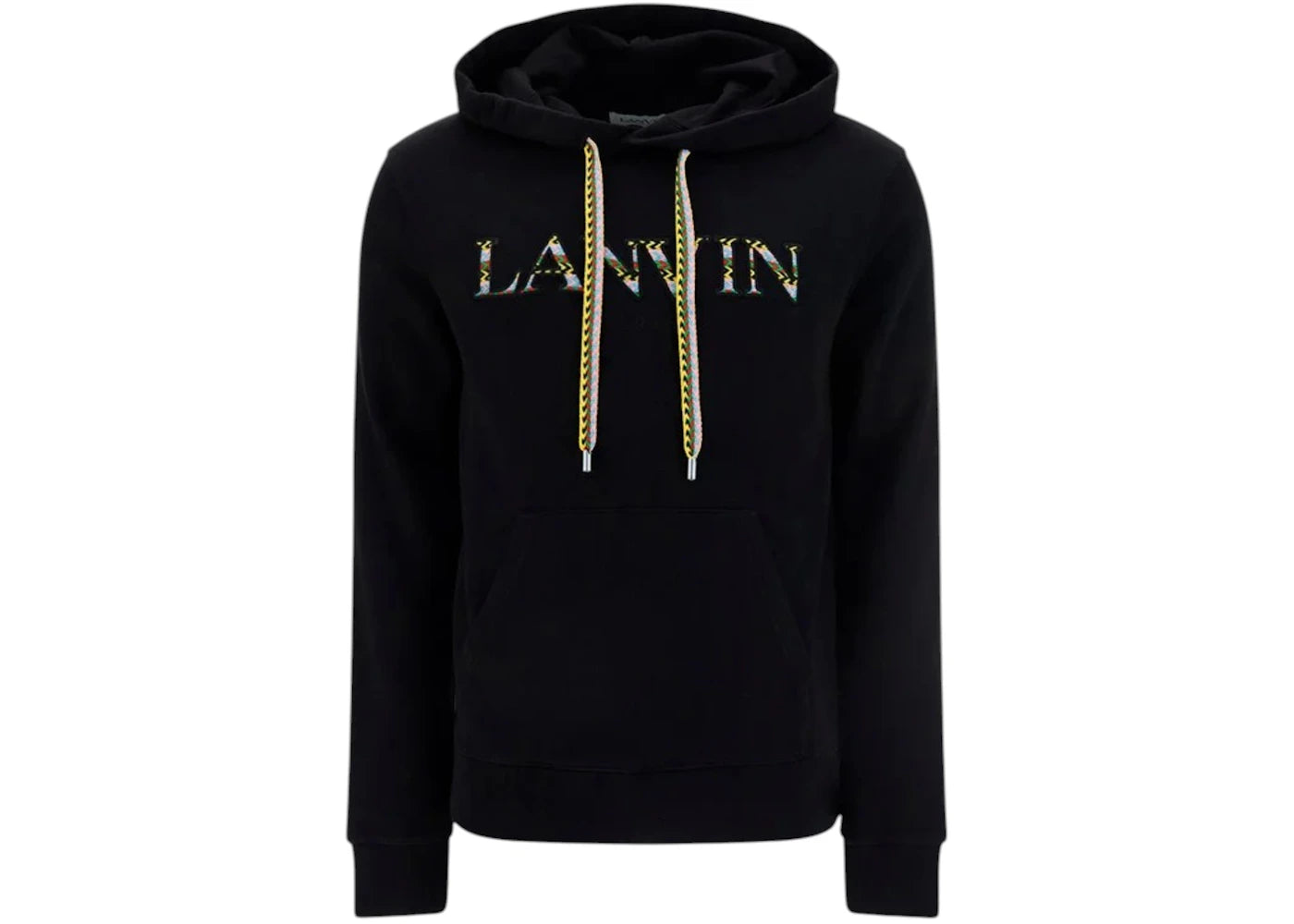 Lanvin Logo Embroidered Drawstring Hoodie Black/Multicolor