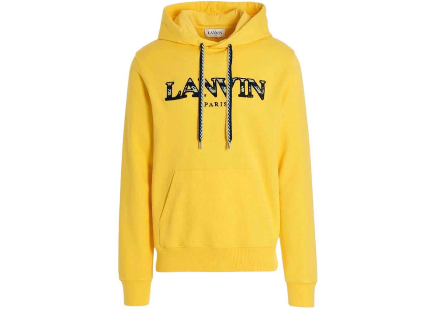 Lanvin Logo Embroidered Drawstring Hoodie Yellow/Black