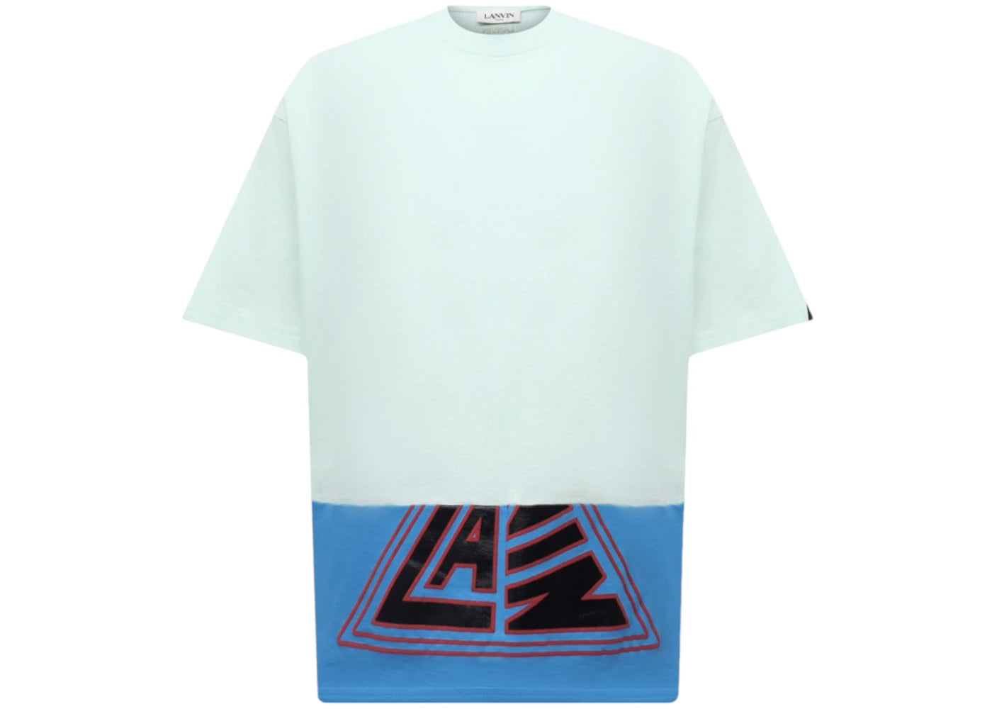 Lanvin Logo Print Round Neck T-shirt Mint/Blue