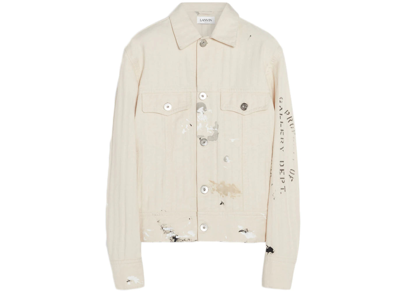 Lanvin x Gallery Dept. Denim Jacket With Paint Marks White