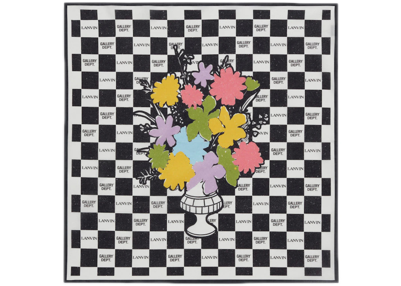 Lanvin x Gallery Dept. Print Cotton Square Scarf Black