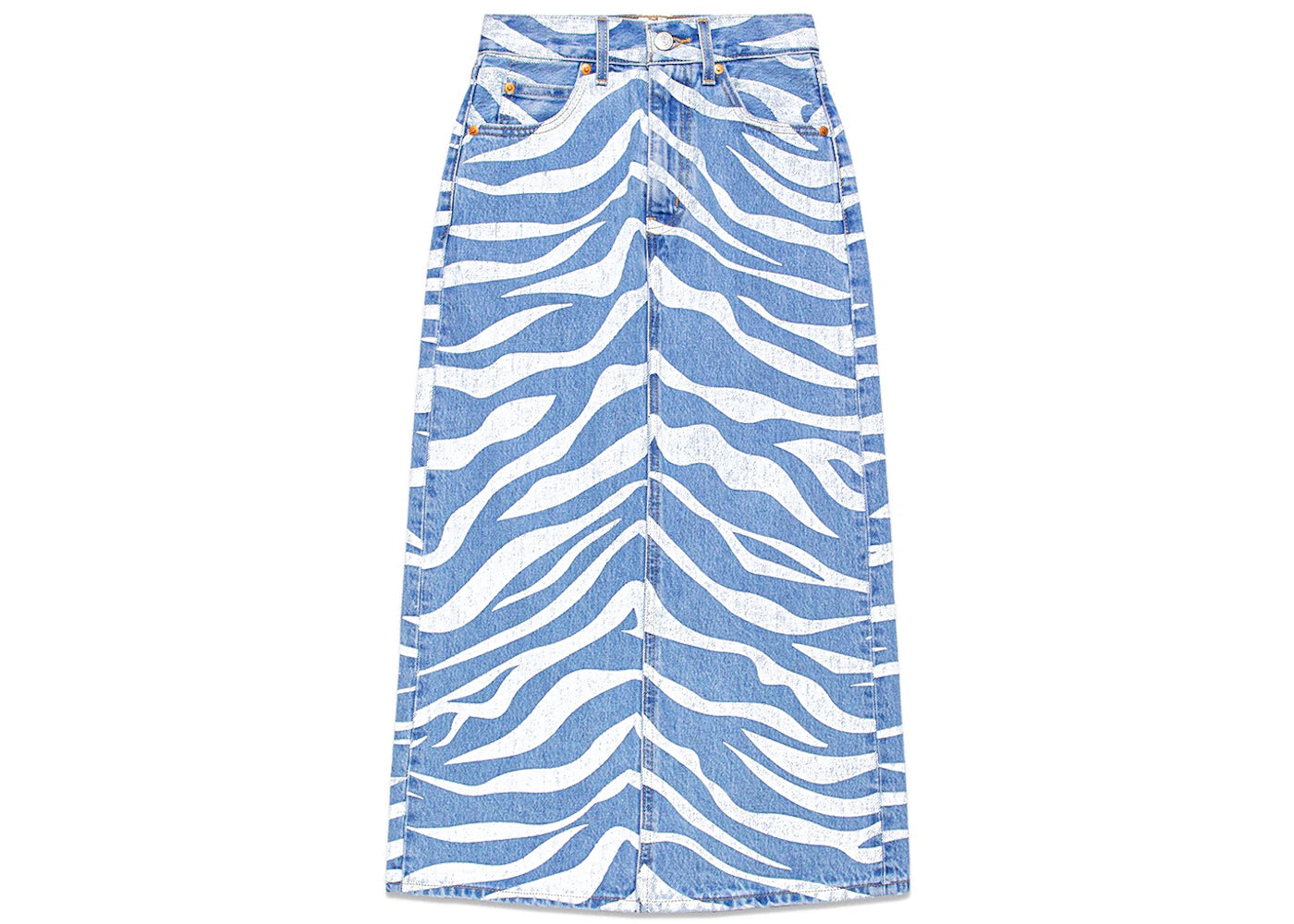 Levis x CLOT Womens 70s High Midi Skirt Indigo Blue