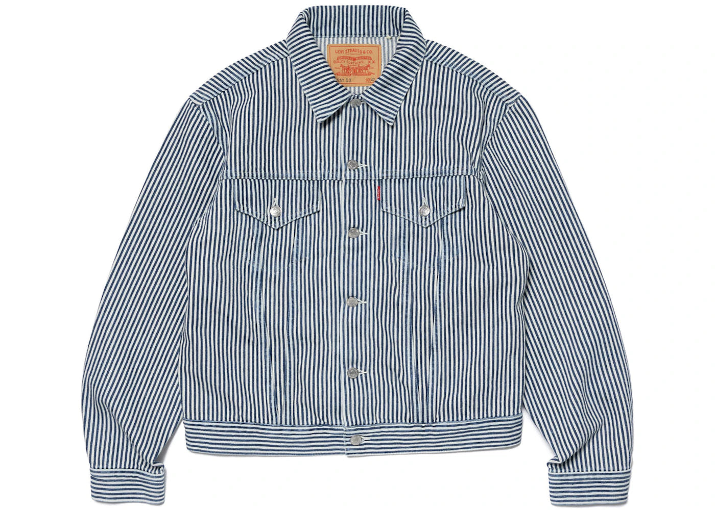 Levis x Nigo 557XX Hickory Stripe Trucker Jacket Indigo