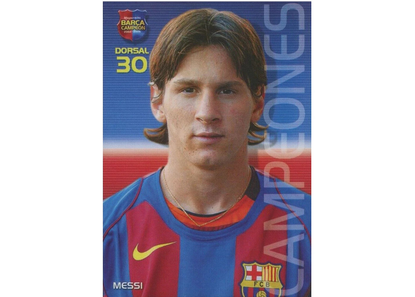 Lionel Messi 2004 Panini Sports Mega Cracks Barcelona Campeon #35 (Ungraded)
