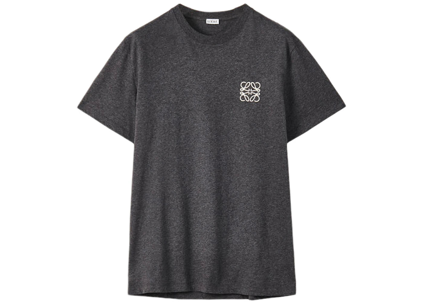 LOEWE Anagram Embroidered T-shirt Grey Melange/White