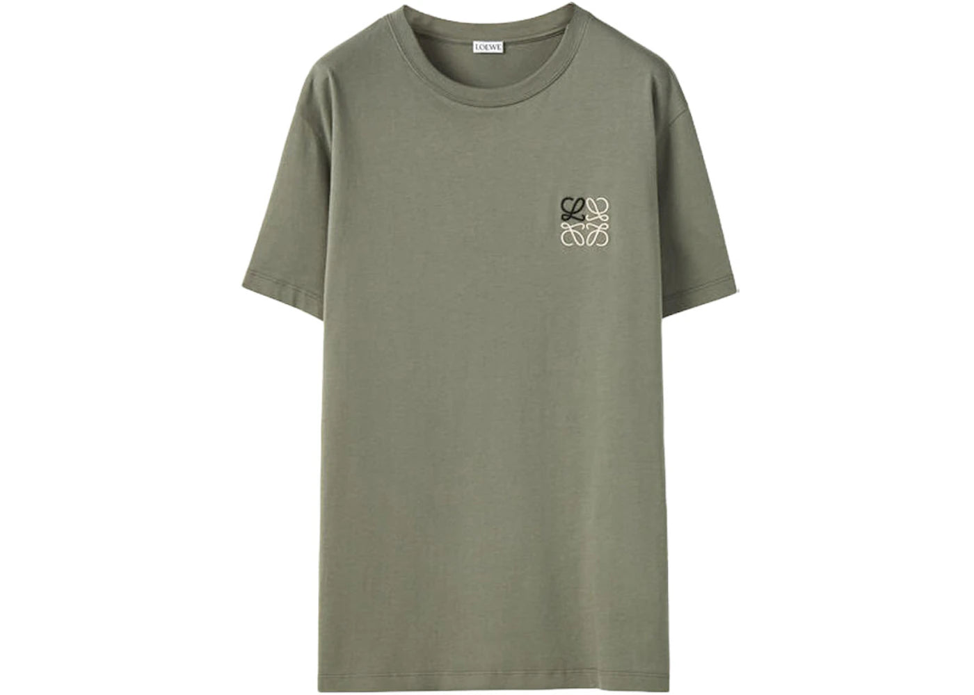 LOEWE Anagram Embroidered T-shirt Old Military Green