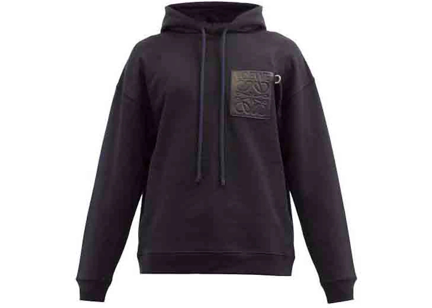 LOEWE Anagram Leather Patch Hoodie Dark Navy