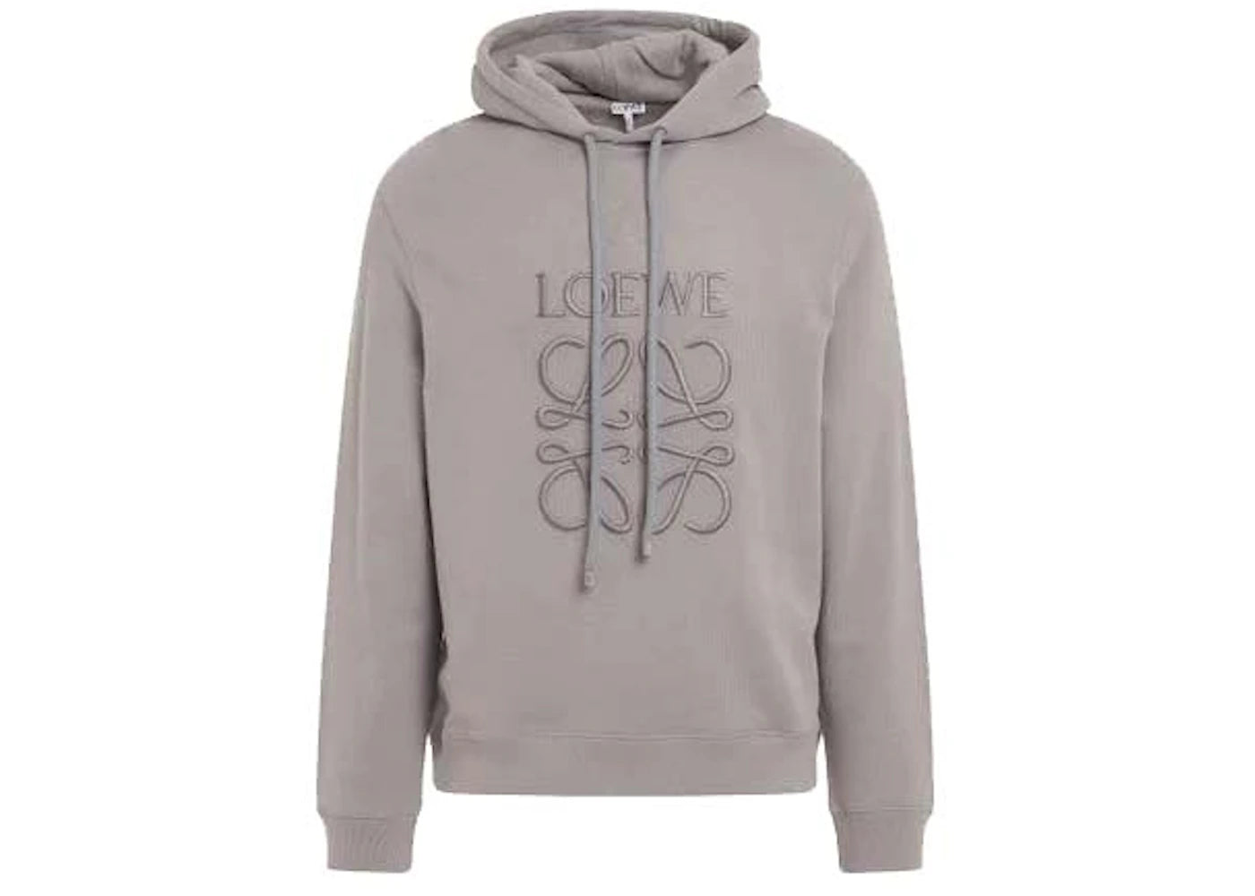 LOEWE Anagram Tonal Cotton Hoodie Medium Grey
