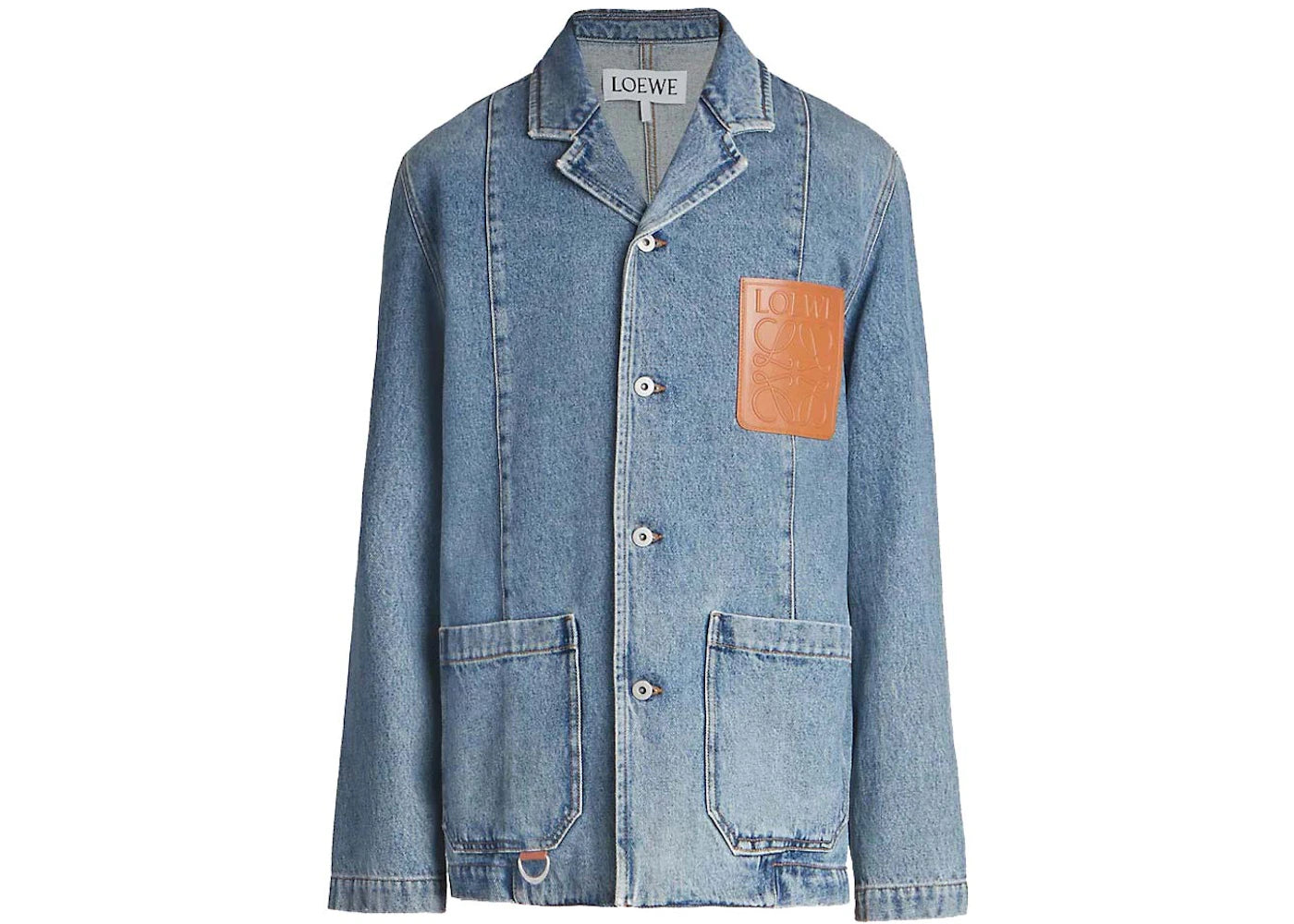 LOEWE Anagram Workwear Denim Jacket Blue Jeans Chine
