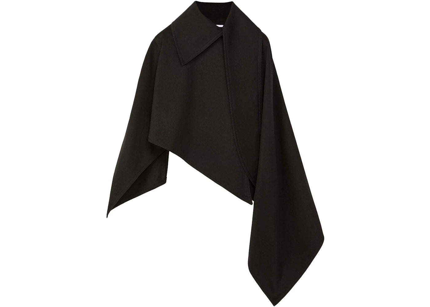 LOEWE Asymmetric Cotton Cape Black