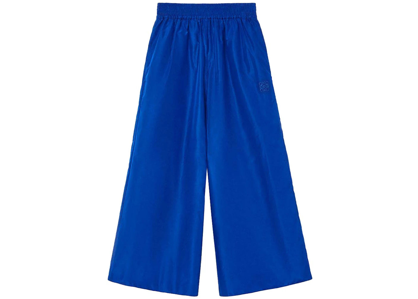 LOEWE Cropped Silk Tracksuit Trousers Blue Klein