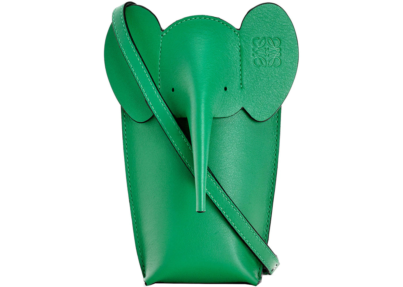 LOEWE Elephant Pocket in Classic Calfskin Jungle Green
