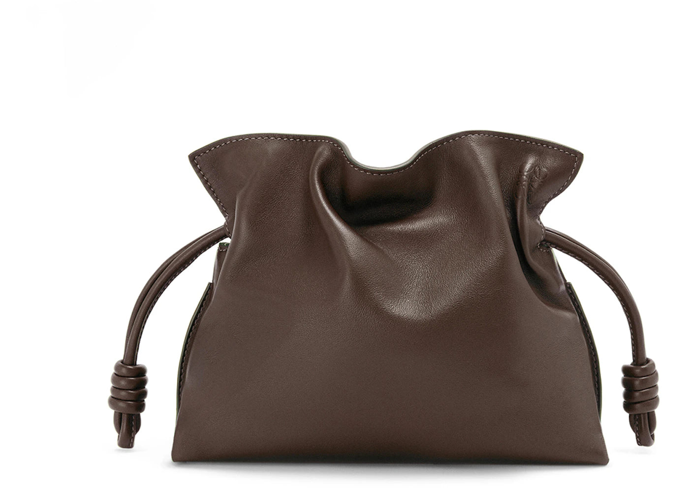 LOEWE Flamenco Clutch in Nappa Calfskin Chocolate