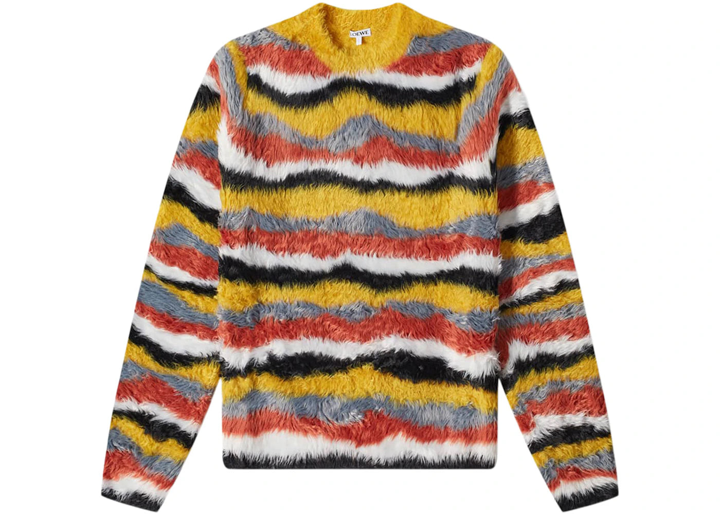 LOEWE Multicolour Stripe Knit Sweater Brown Multitone