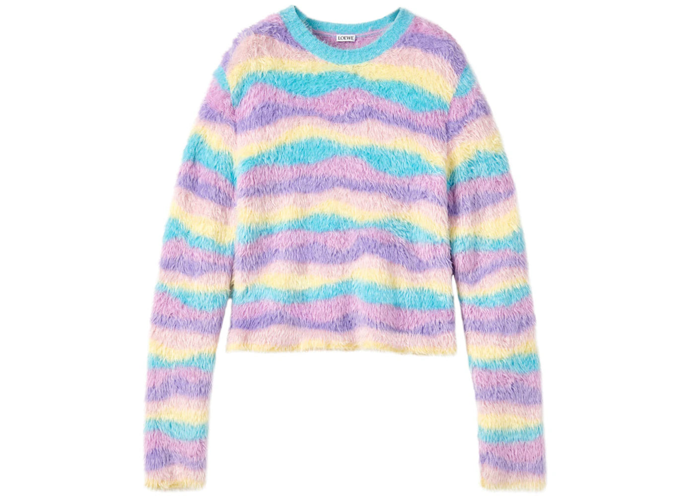 LOEWE Multicolour Stripe Knit Sweater Pink Multitone