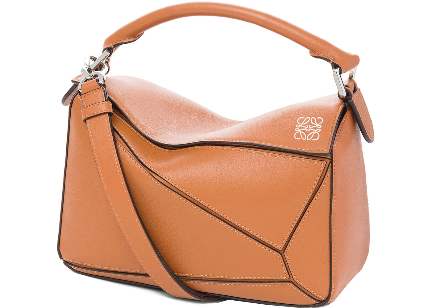 LOEWE Puzzle Bag in Classic Calfskin Small Tan