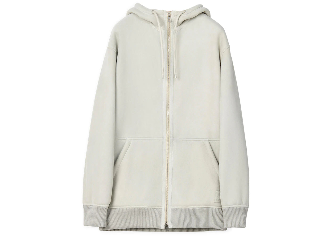 LOEWE Zip-Up Shearling Hoodie Natural White