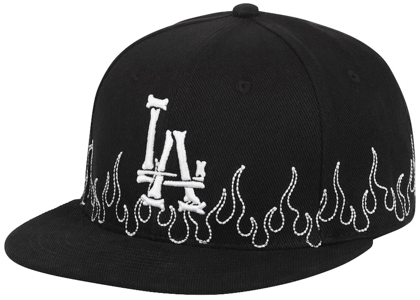 Loso LA Bones Sashiko Fitted Hat Black