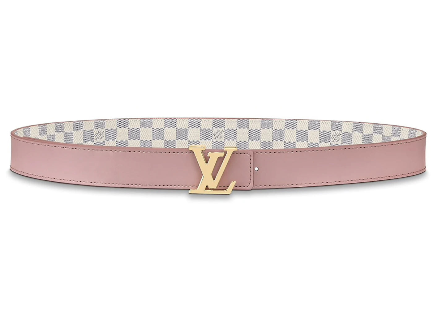 Louis Vuitton Belt LV Initiales Reversible Damier Azur 30MM Pink