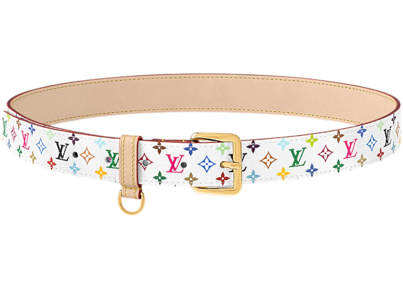 Louis Vuitton x Takashi Murakami LV D-Ring 30mm Belt White Multicolored