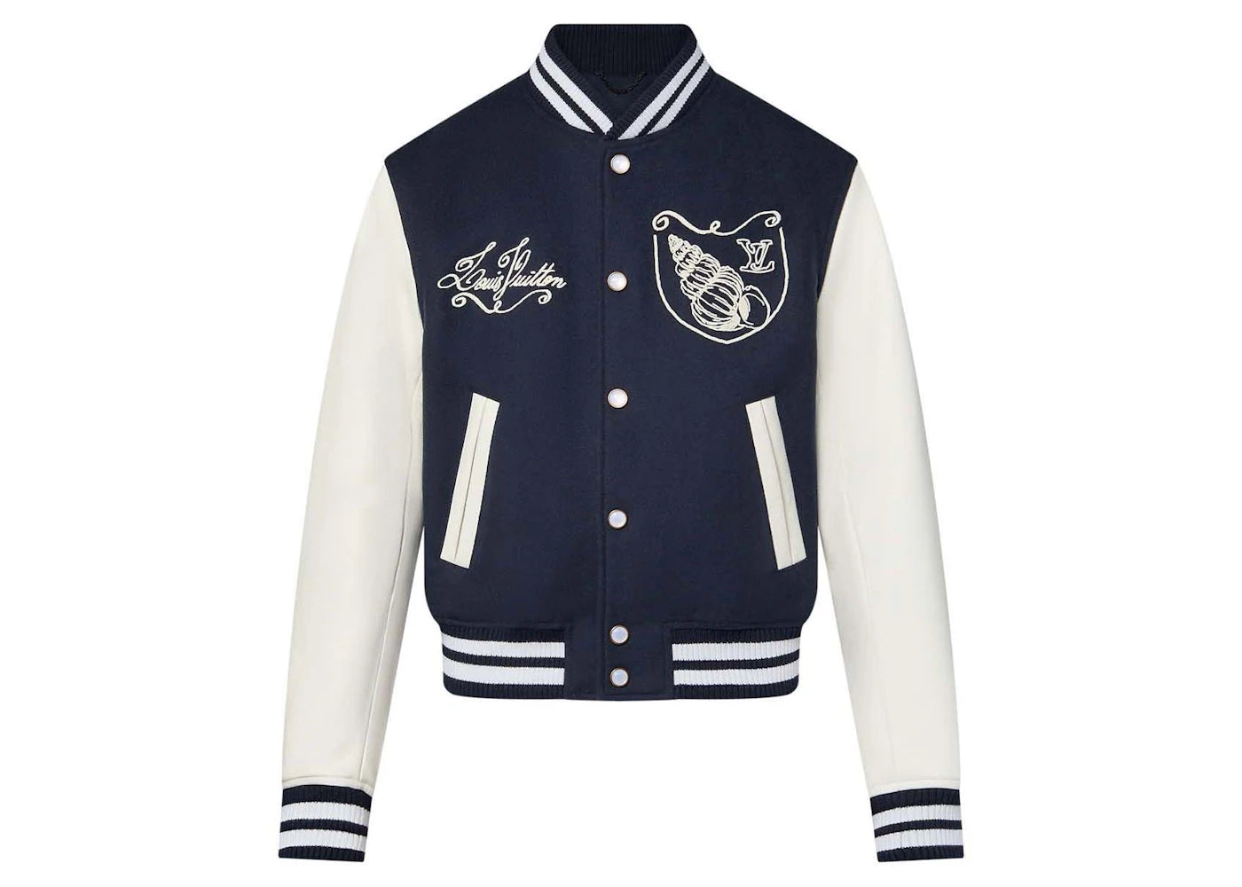 Louis Vuitton Calfskin Varsity Jacket Navy Blue