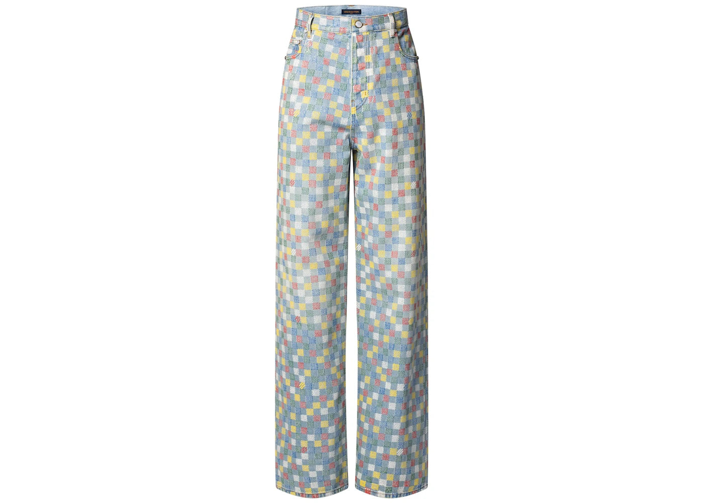 Louis Vuitton Damier Denim Wide-Leg Pants Multicolor