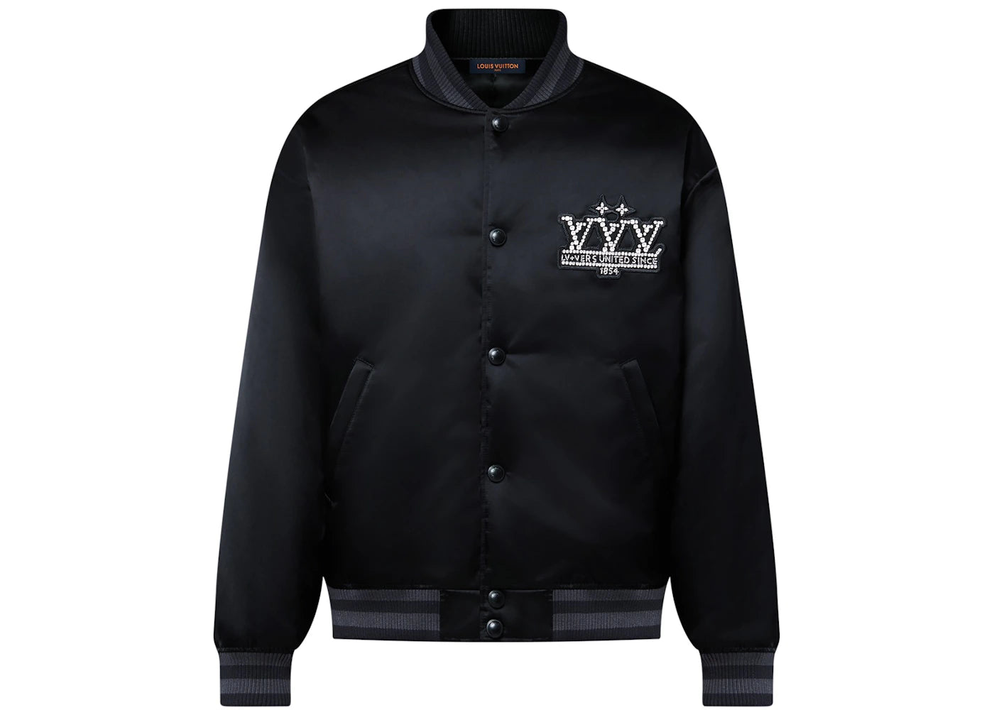 Louis Vuitton Embellished Nylon Baseball Blouson Black