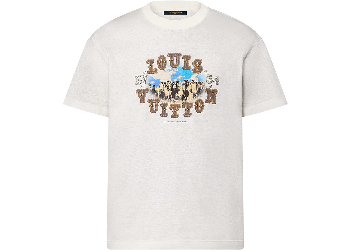 Louis Vuitton Graphic Cotton and Linen-Blend T-Shirt Milky White