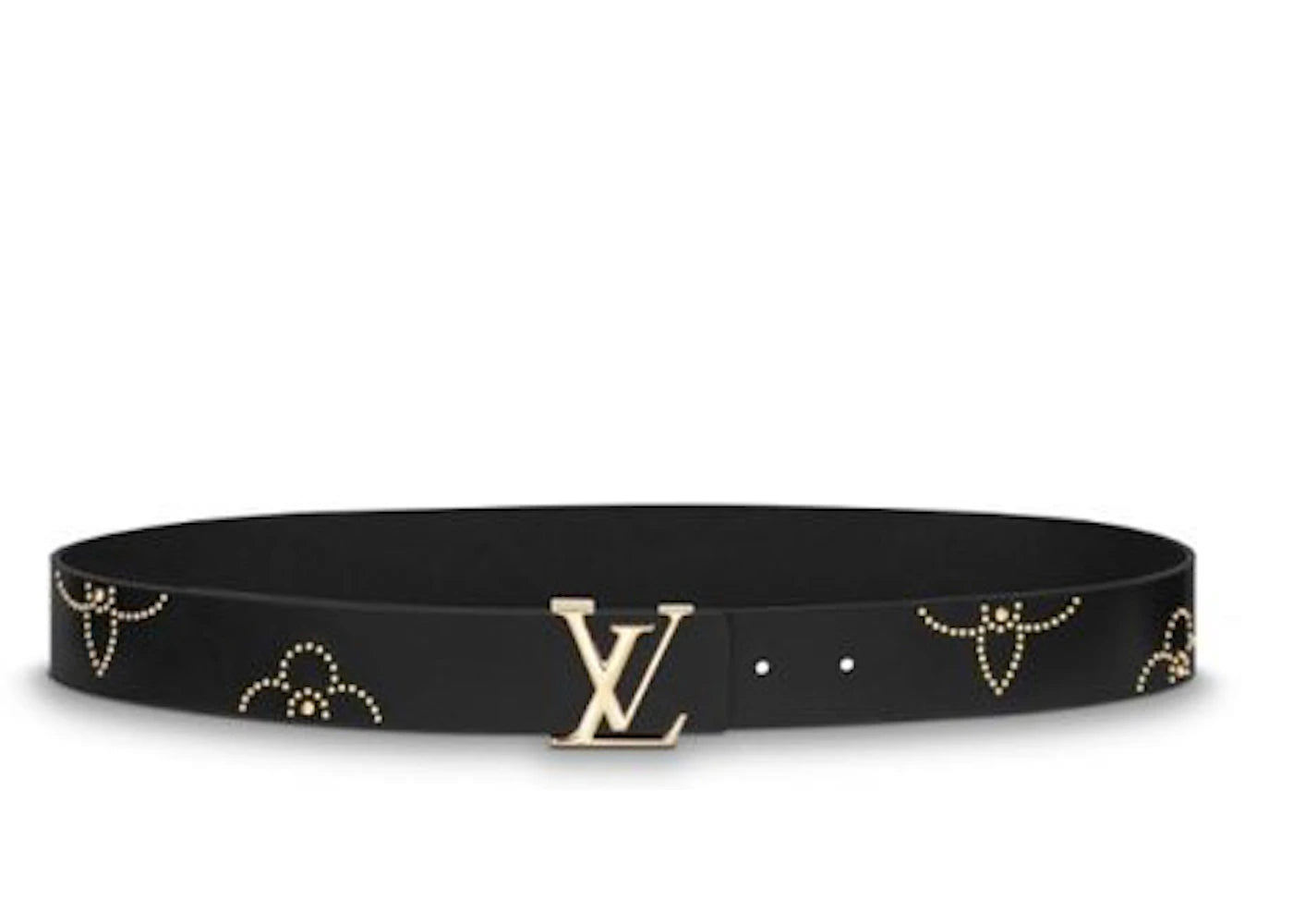 Louis Vuitton LV Initiales Belt Monogram Flower Studded 35MM Black