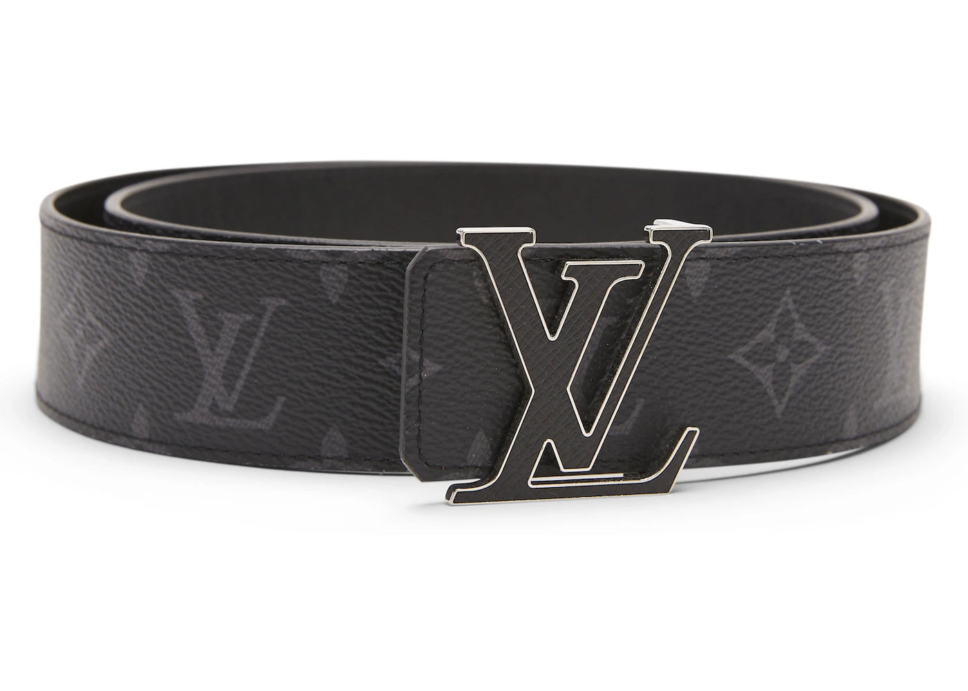 Louis Vuitton LV Initiales Reversible Belt Monogram Eclipse Taiga 40MM Black