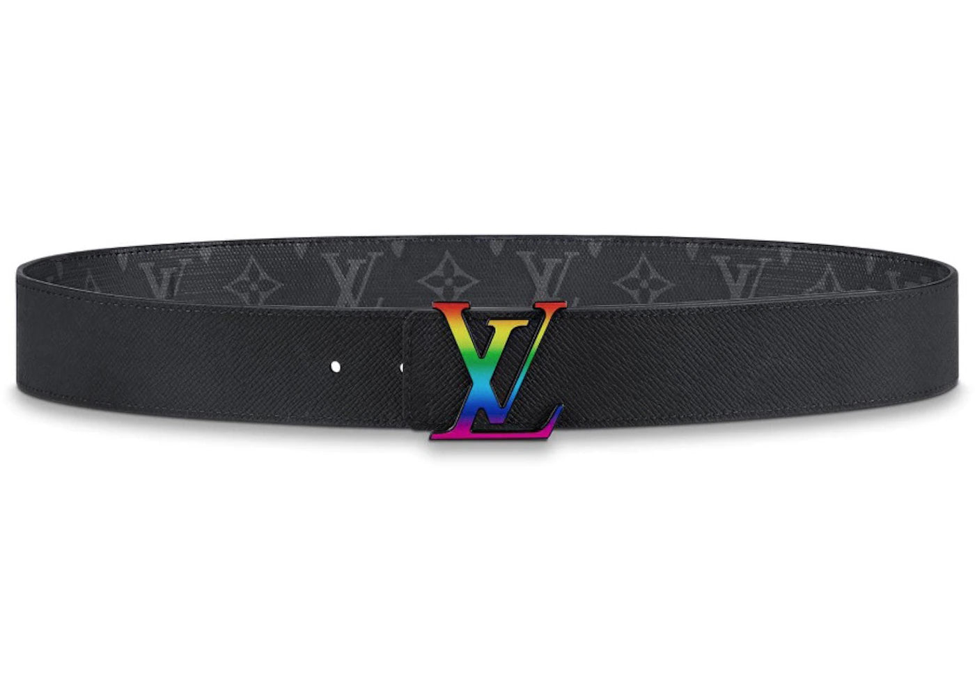 Louis Vuitton LV Initiales Reversible Belt Monogram Eclipse Taiga 40MM Rainbow
