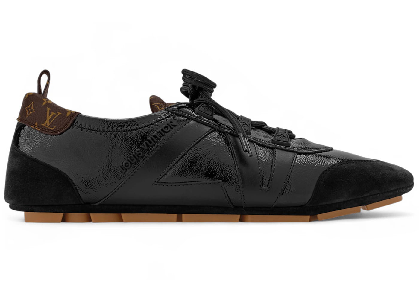 Louis Vuitton LV Sneakerina Black Gum Monogram Heel (Women's)