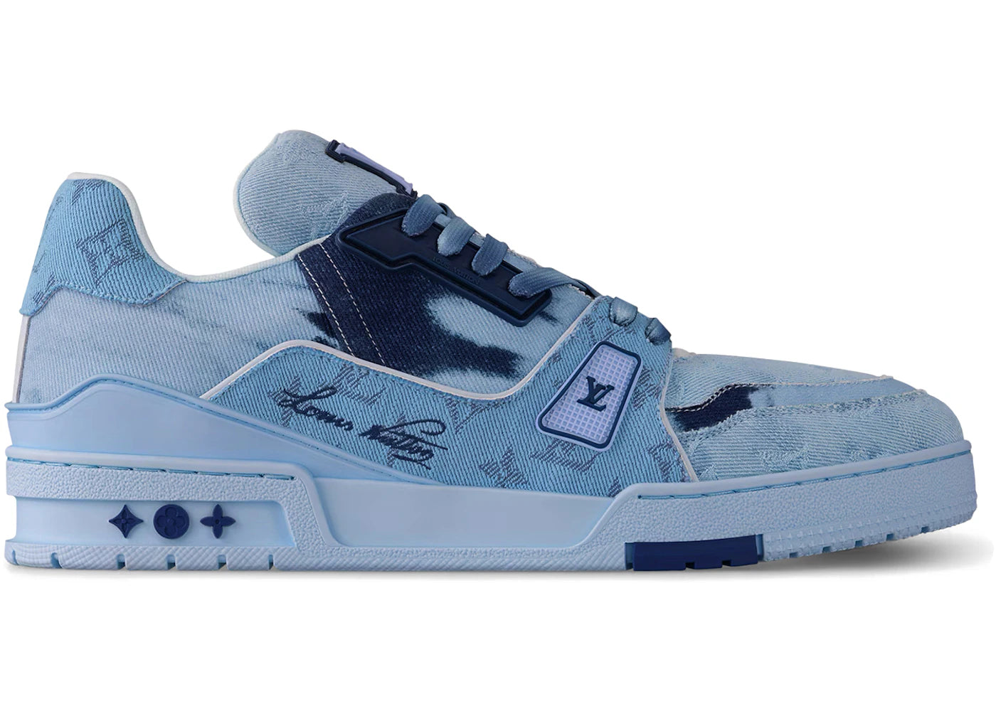 Louis Vuitton LV Trainer Blue Bleached Monogram Denim