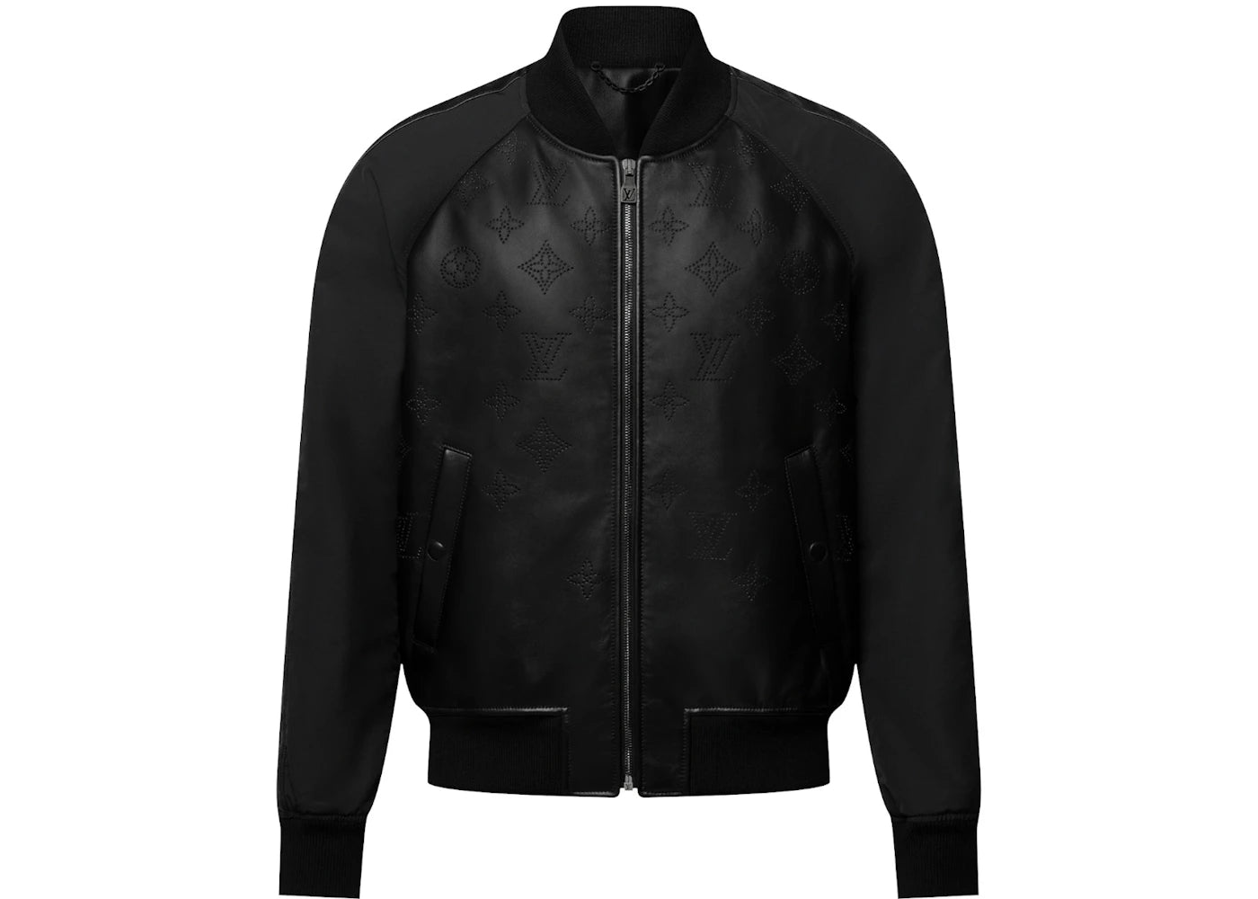 Louis Vuitton Monogram Leather Mix Tracksuit Blouson Black