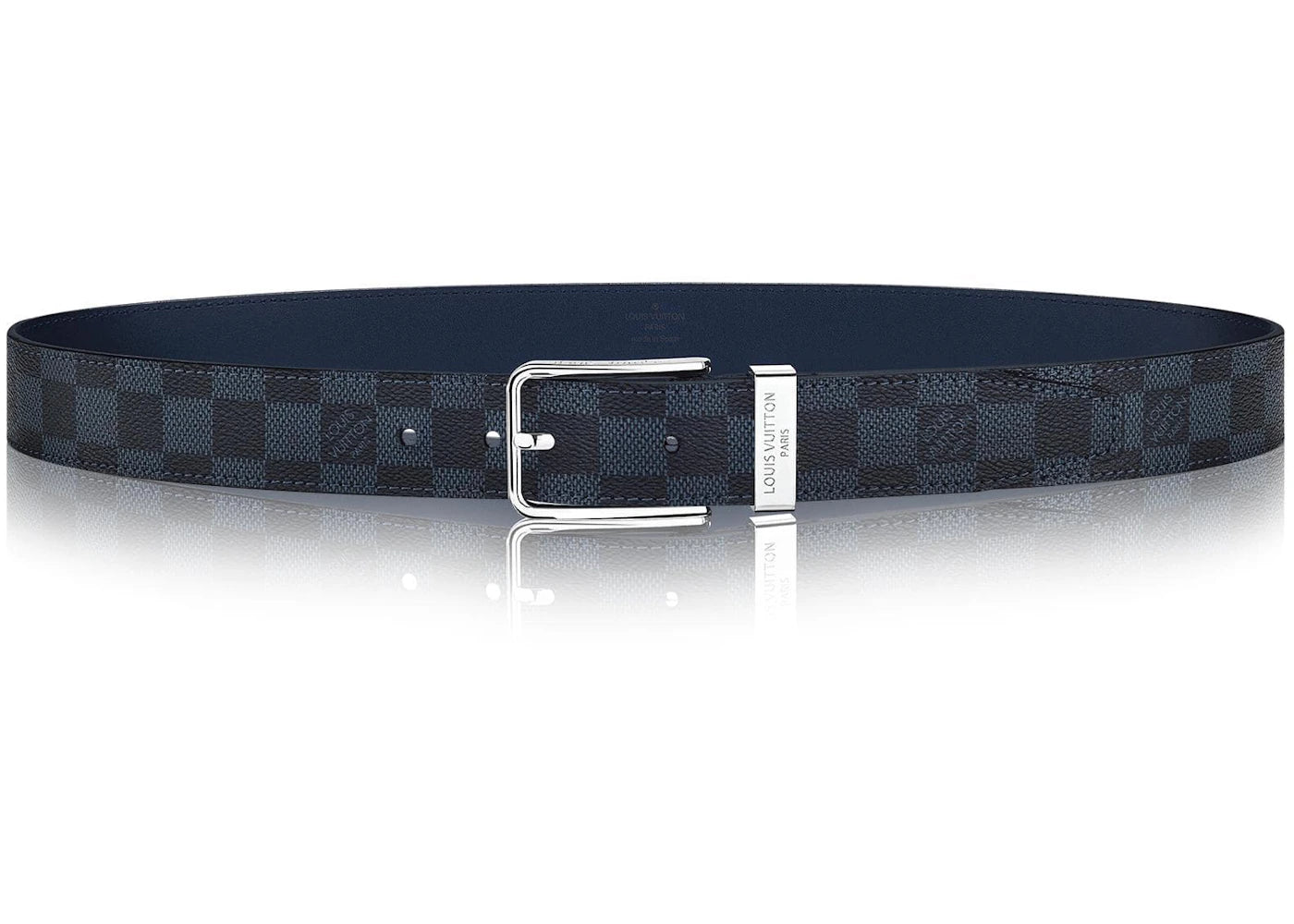 Louis Vuitton Pont Neuf Belt Damier Cobalt 35 MM Black Blue