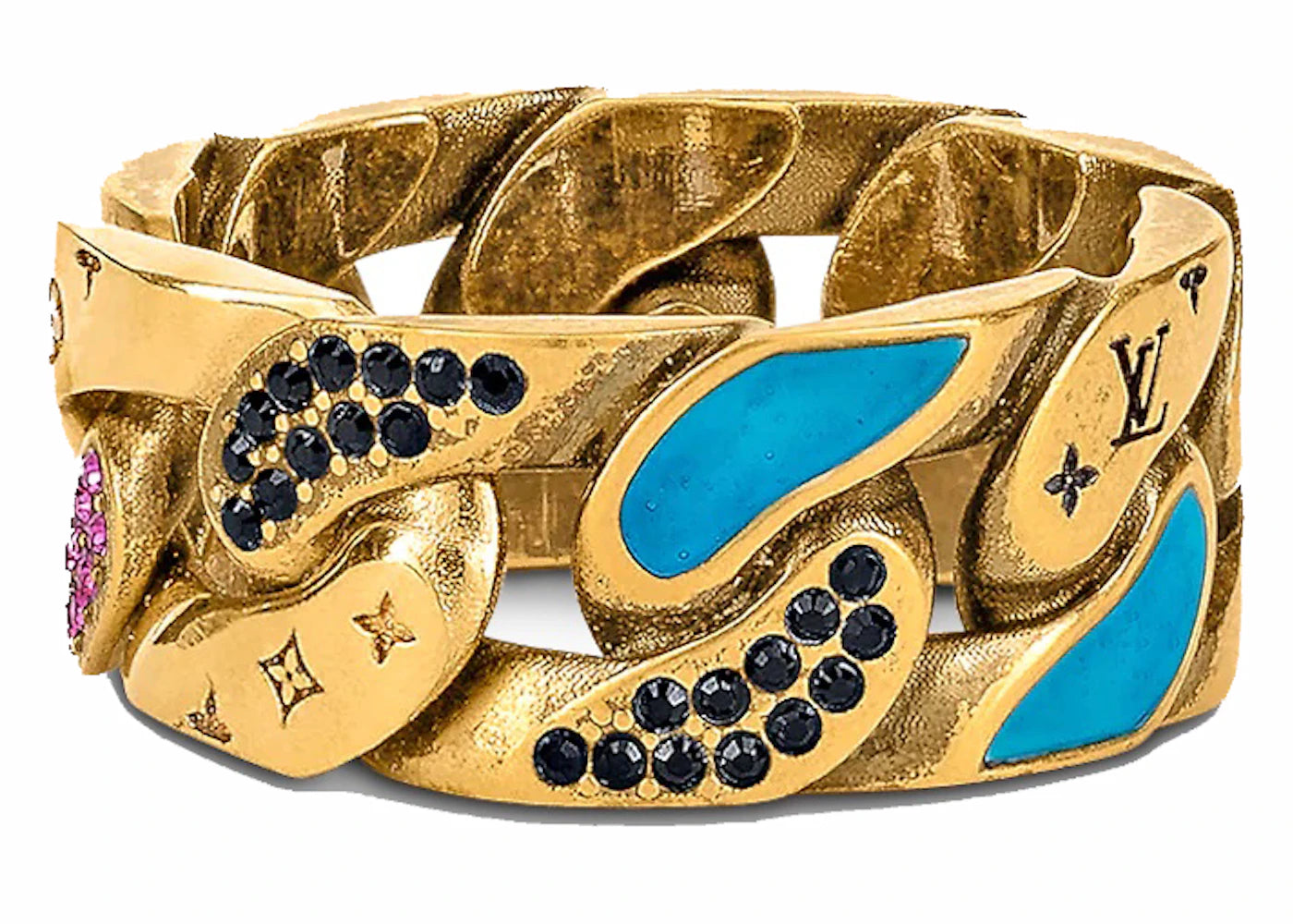 Louis Vuitton Ring Chain Links Gold/Multicolor