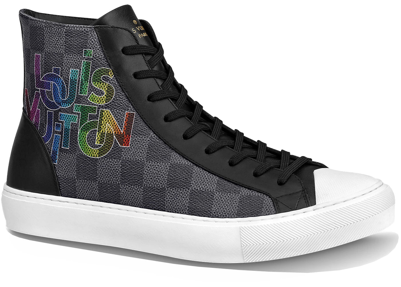 Louis Vuitton Tattoo Sneaker Damier Logo Grey Black White