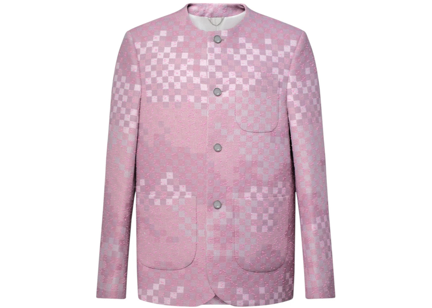 Louis Vuitton x Nigo Damoflage Collarless Tweed Jacket Pale Pink