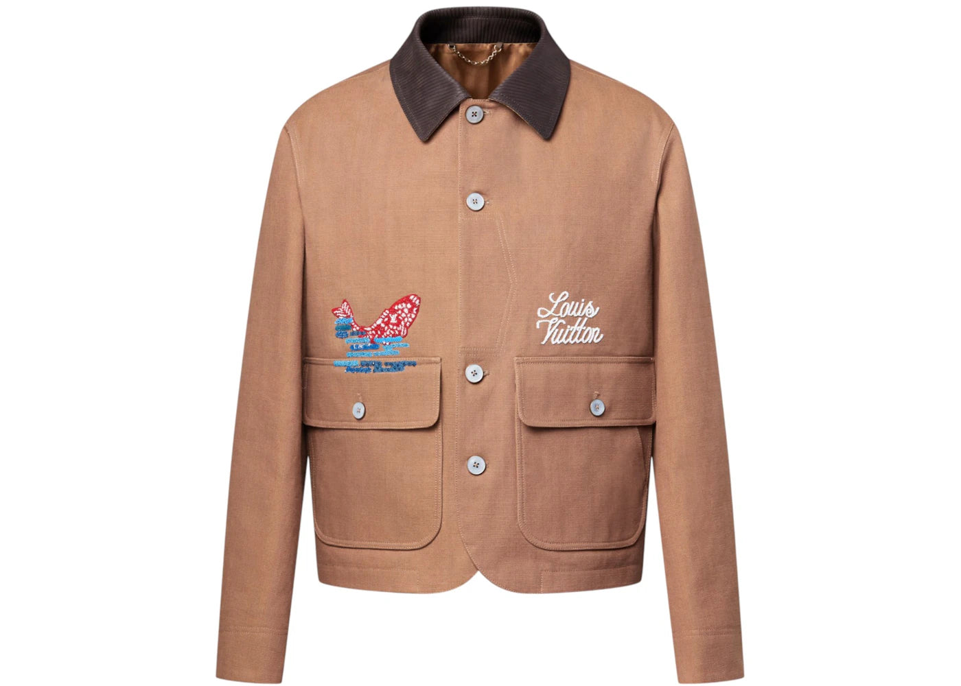 Louis Vuitton x Nigo Embellished Workwear Jacket Brown