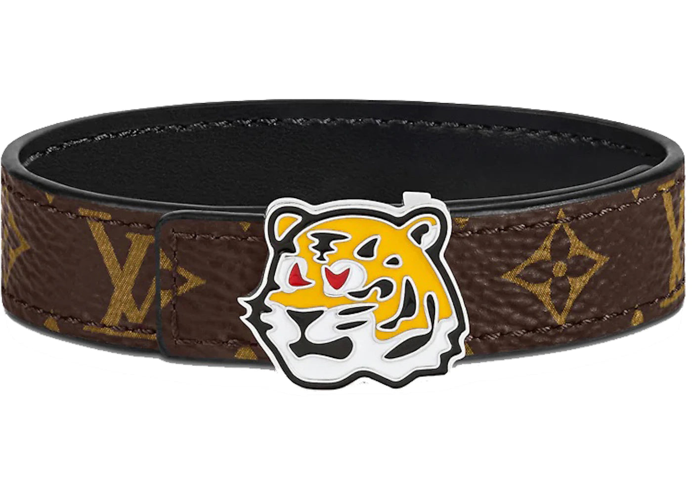 Louis Vuitton x Nigo LV Tiger 14mm Reversible Bracelet Brown