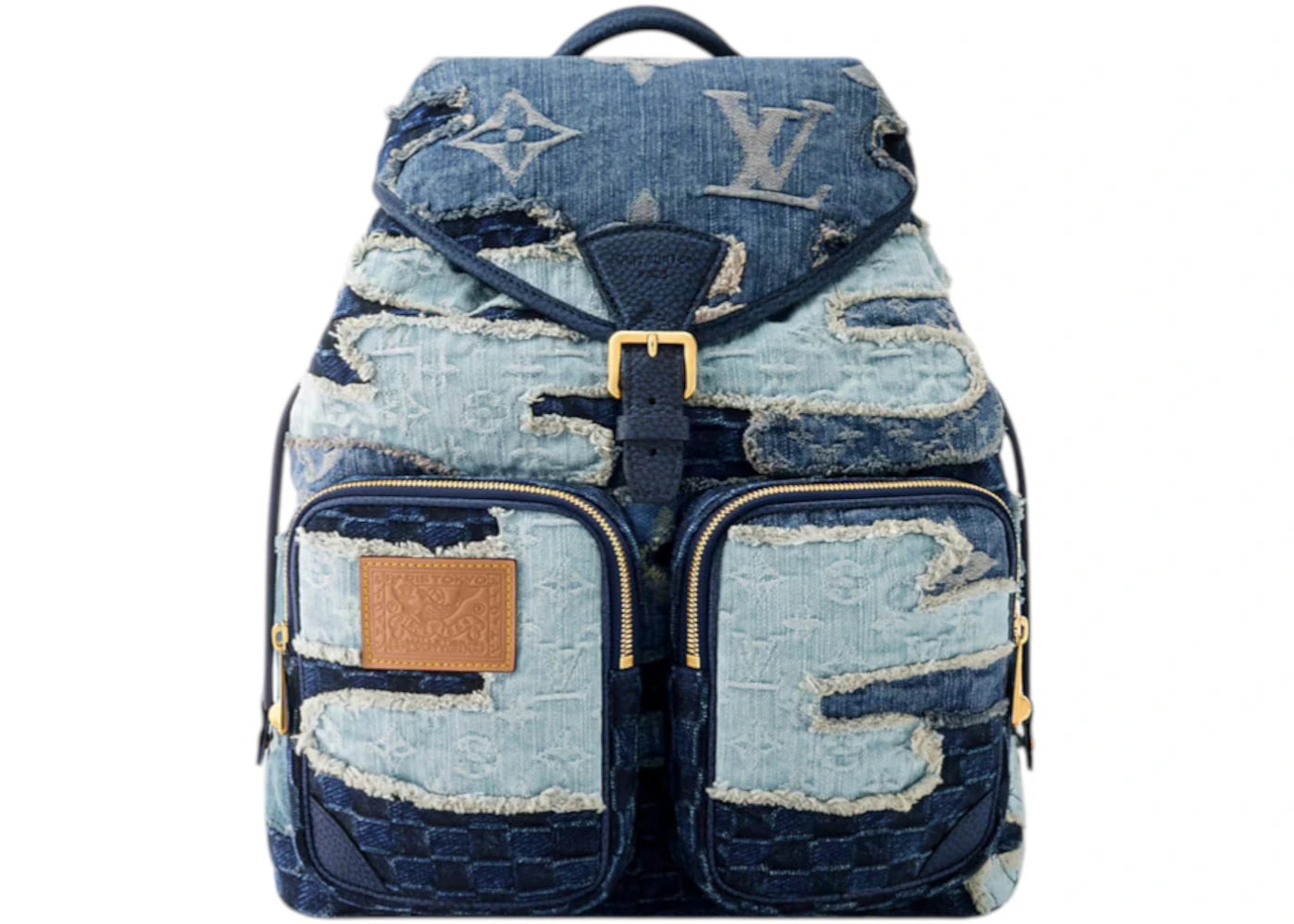Louis Vuitton x Nigo Montsouris Cargo Backpack Denim Blue