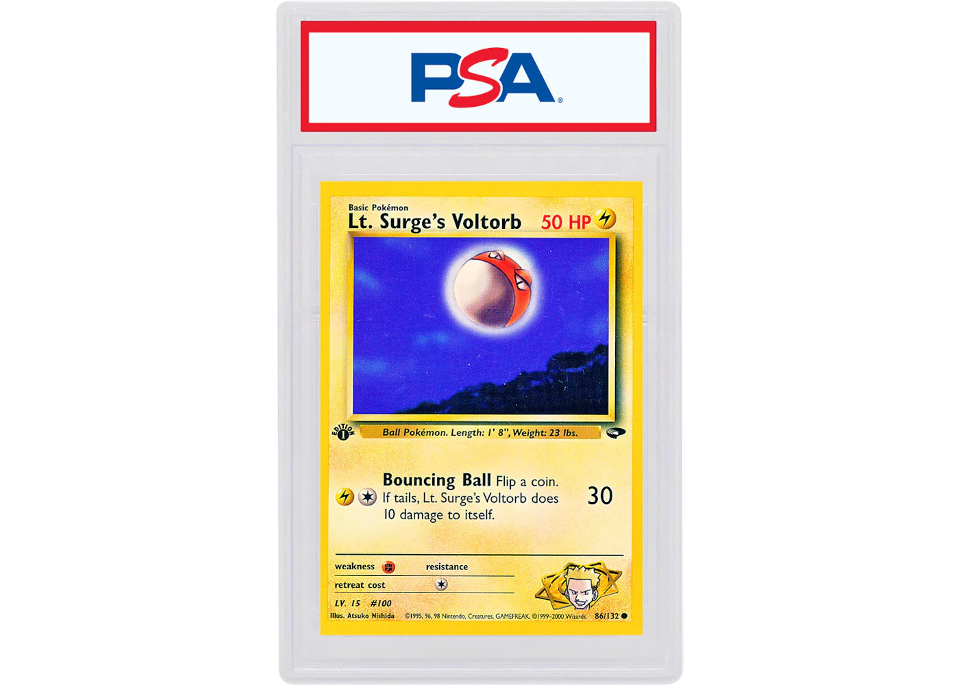 Lt. Surge's Voltorb 2000 Pokemon TCG Gym Challenge 1st Edition #86/132 (PSA or BGS Graded)