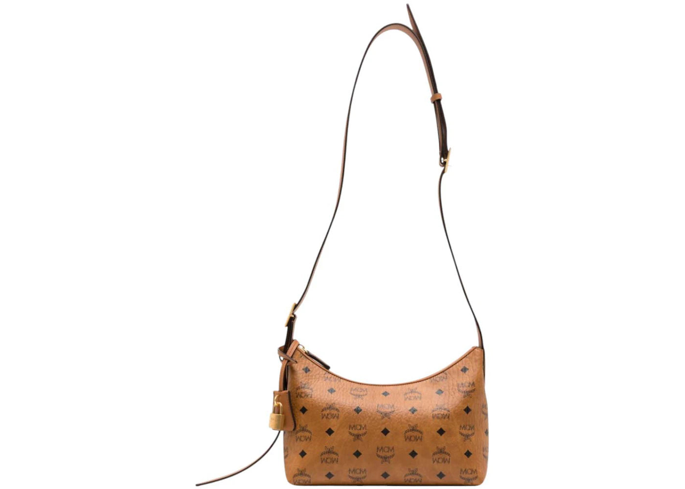 MCM Aren Vi Hobo Small Bag Cognac