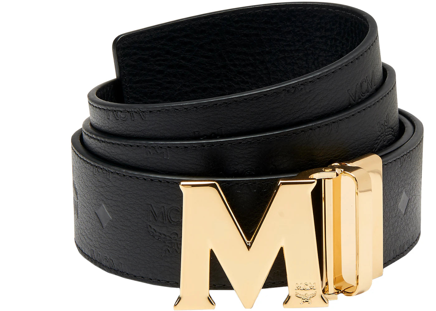MCM Claus M Reversible Belt Monogram 1.75W 51In/130Cm Black